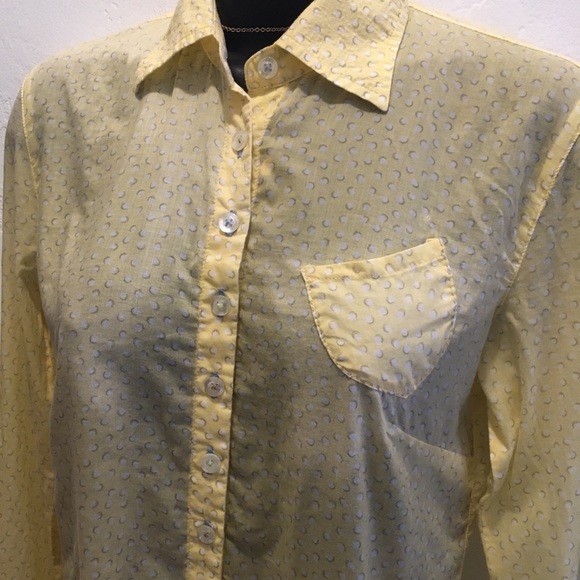 Vintage Le Jean De Marithe Francois Girbaud top S yellow Button down - Picture 3 of 4